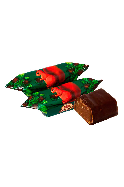 Čokoladni bonboni Veverička, Rusija, na vago z dostavo v Sloveniji