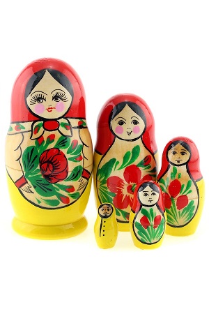 Матрешка классическая Семеновская, 5 кукол, Россия с доставкой по Словении