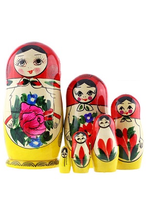 Матрешка классическая Семеновская, 6 кукол, Россия с доставкой по Словении