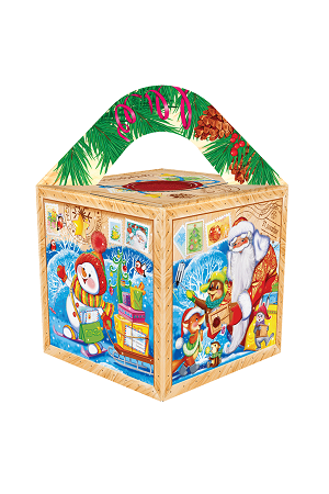 Новогодняя упаковка для подарков Кубик с доставкой по Словении