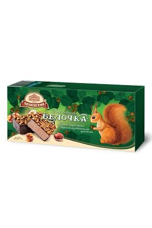 Vaflj torta Babaevskaja veverička z lešniki v kakavovi glazuri, Rusija, 250g. z dostavo v Sloveniji