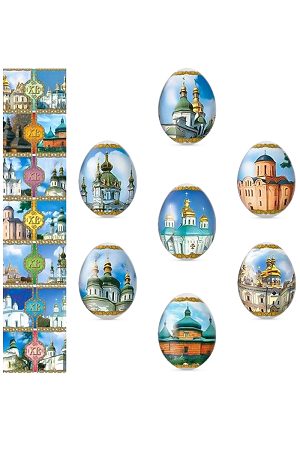 Декоративная пасхальная плёнка Храмы, 7 шт. в комплекте с доставкой по Словении
