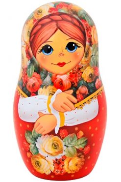 Чай черный в шкатулке Матрешка с цветами