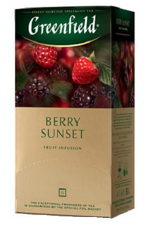 Напиток Greenfield Berry Sunset чайный с шиповником, ежевикой и яблоком 25пак.х2г. Россия с доставкой по Словении
