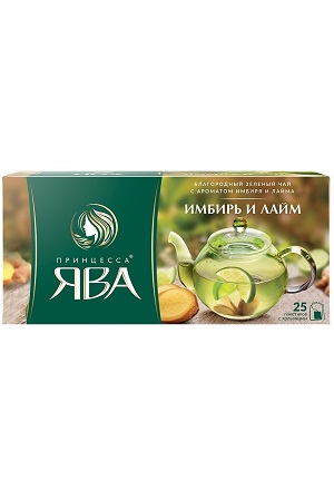Зеленый чай Принцесса ЯВА, имбирь и лайм 25пакетиков с доставкой по Словении