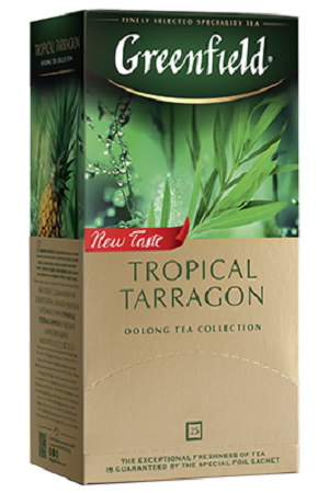 Čaj zeleni Oolong in matča Greenfield Tropical Tarragon z ananasom in pehtranom 25×1,5g z dostavo v Sloveniji