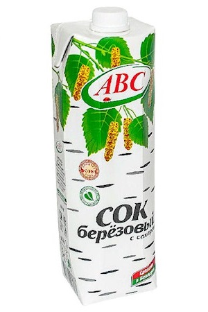 Сок березовый с добавлением сахара АВС 1л Белоруссия с доставкой по Словении