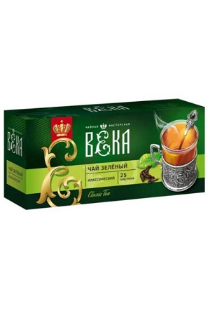 Чай зеленый Века Россия 25 пакет. с доставкой по Словении