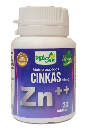 Cink Zn++, 30 tablet Bolgarija Prehransko dopolnilo z dostavo v Sloveniji