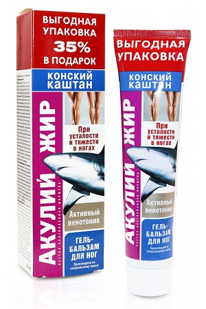 Гель бальзам Акулий жир с маслом конского каштана для ног с доставкой по Словении