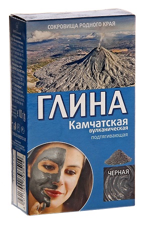 Глина черная Камчатская вулканическая для лица и тела 100г. с доставкой по Словении