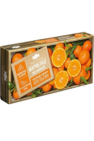 Мармелад Апельсин желейный в виде кубиков 180г с доставкой по Словении