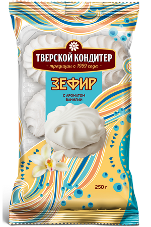 Penasta sladica Zefir z okusom vanilije Tverskoj konditer 250g z dostavo v Sloveniji
