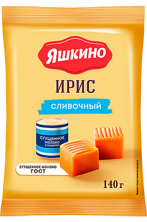 Mehka karamela Iris zgoščeno mleko Jaškino 140g Rusija z dostavo v Sloveniji