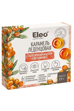 Karamela ELEO za grlo z oljem rakitovca in vitaminom C z dostavo v Sloveniji