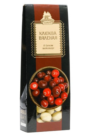 Posušene sibirske brusnice v beli čokoladi 100g Rusija z dostavo v Sloveniji