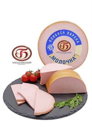 Вареная молочная колбаса Богодухiвський 400g Польша с доставкой по Словении