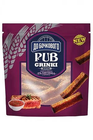 Гренки с вкусом Телятины с аджикой До Бочкового 130г. Украина с доставкой по Словении