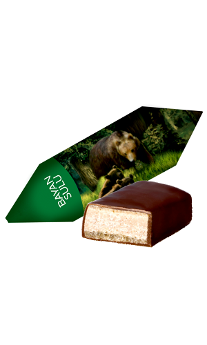 Čokoladni bonboni Lesnie žiteli z vaflji in mandlji, Kazahstan, na vago z dostavo v Sloveniji