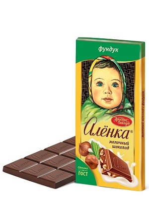 Mlečna čokolada Aljonka z lešniki 90g. Rusija z dostavo v Sloveniji