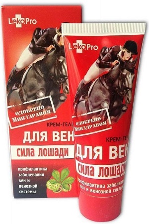 Krema-gel za telo Lošadinaja sila za nego kože v predelu žil 75ml z dostavo v Sloveniji