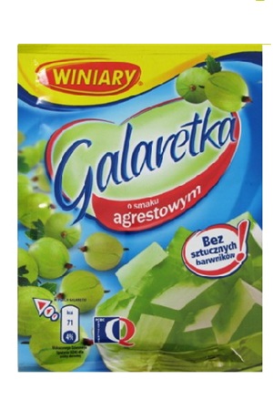 Желе со вкусом крыжовника 71г Winiary Польша с доставкой по Словении