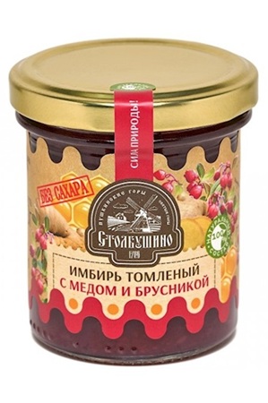 Ingver kuhan na pari, brez sladkorja z medom in brusnico 160g z dostavo v Sloveniji