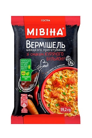 Вермишель со вкусом курицы острая Мивина 59,2г. Украина с доставкой по Словении