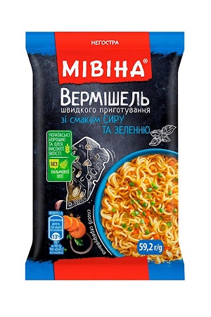 Instant rezanci z okusom sira Mivina 59,2g Ukrajina z dostavo v Sloveniji