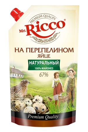 Майонез Перепелиный Mr.Ricco 67% 375г Россия с доставкой по Словении