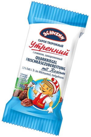 Творожный сырок с изюмом Утренний 100г. Продукт заморожен с доставкой по Словении