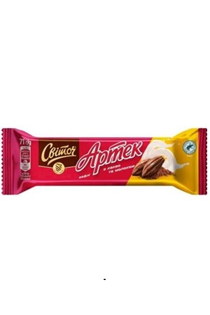 Вафли со вкусом шоколада Артек Svitoch 71г Украина с доставкой по Словении