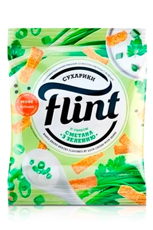 Сухарики со вкусом сметаны с зеленью Flint 65г с доставкой по Словении