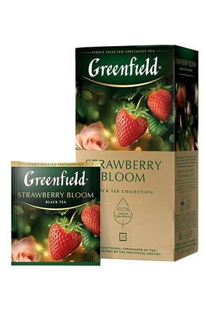 Чёрный чай с ароматом клубники и розы Strawberry Bloom 25пак.х2г с доставкой по Словении