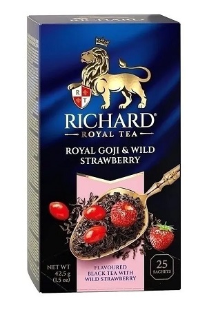 Чёрный чай Richard Royal Goji & Wild Strawberry в пакетиках с доставкой по Словении