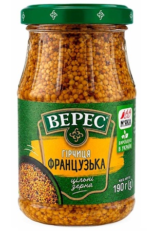 Горчица французская из целых зерен Верес 190г с доставкой по Словении