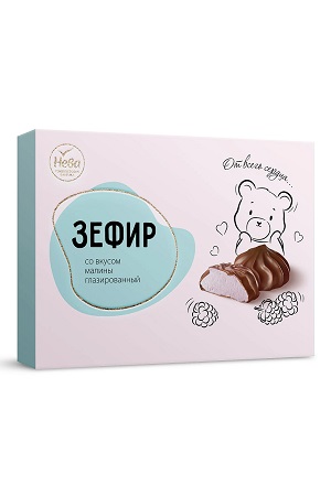 Penasta sladica Zefir Neva z okusom maline v čokoladi 185g z dostavo v Sloveniji