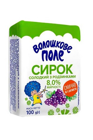 Творожная масса с изюмом Волошково поле 100г Продукт заморожен с доставкой по Словении