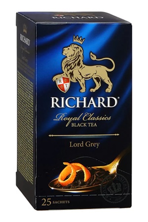 Čaj črni Richard Earl Grey z limonom 25 vrečk z dostavo v Sloveniji