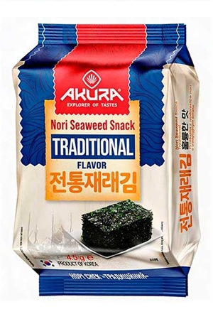 Čipsi Nori iz morskih alg Tradicionalne 4,5g Koreja z dostavo v Sloveniji